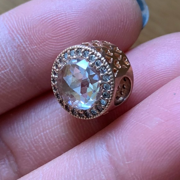 Retired Pandora Charm Radiant Hearts Bead CZ Rose EUC - Picture 5 of 10